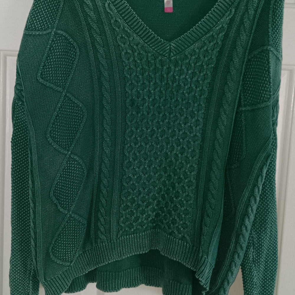 No Boundaries Emerald V-Neck Sweater